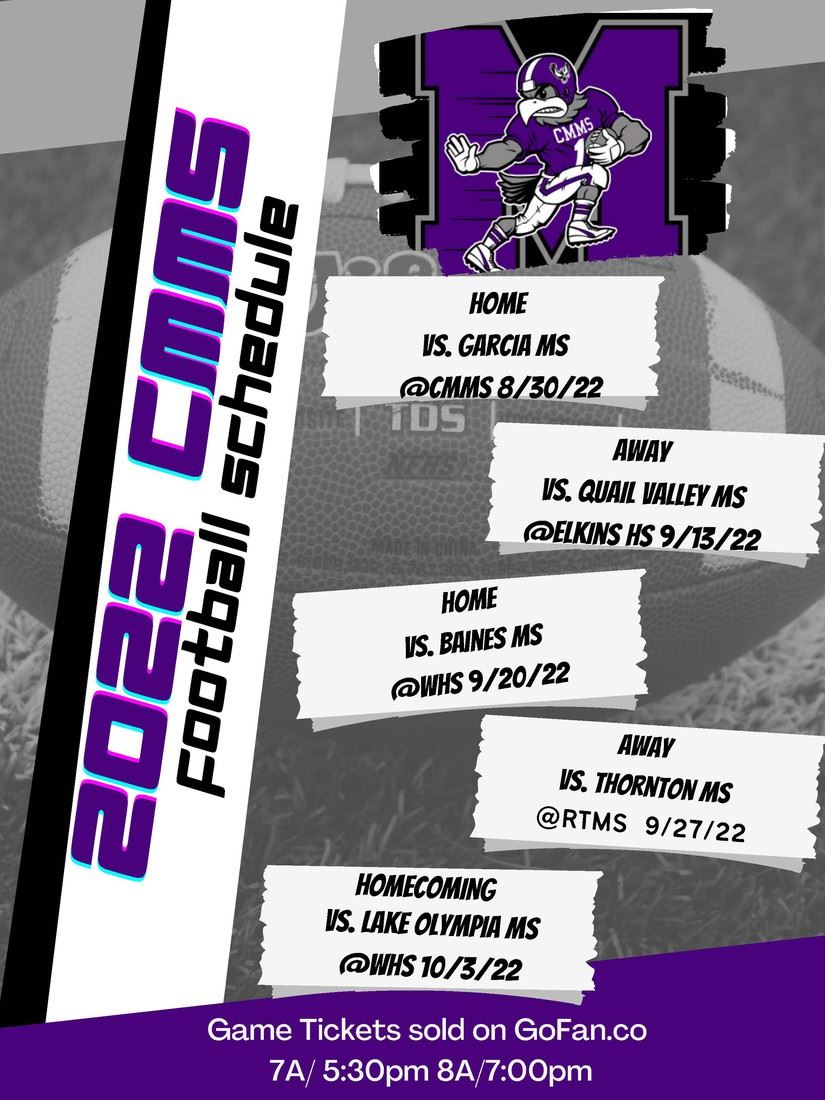  CMMS FOOTBALL SCHEDULE